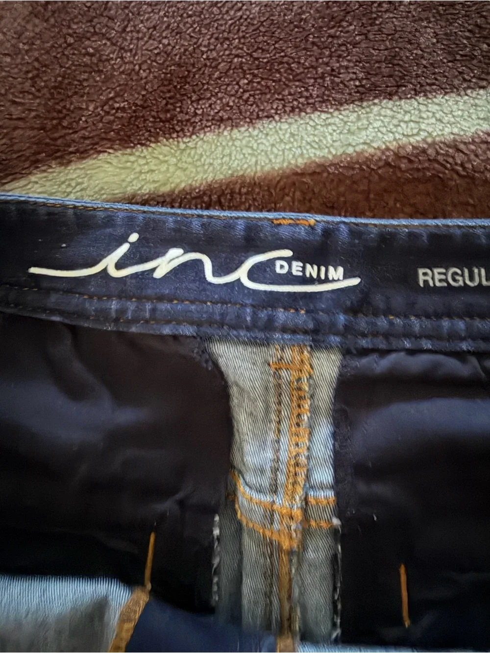 INC International Concepts Dark Indigo Button-Front Denim Mini Skirt - Picture 2 of 5